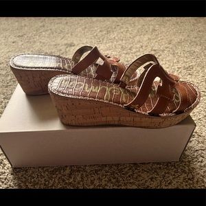 Sam Edelman Rolita Wedge Sandals - Saddle